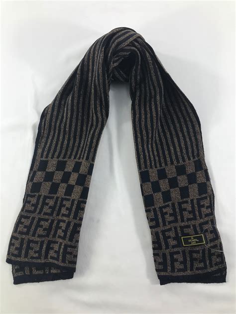 fendi black wool scarf|vintage fendi wool scarf.